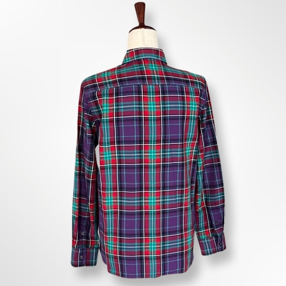 Lauren Ralph Lauren Women's Button Front Shirt Size M Purple Plaid Long Sleeve - Picture 2 of 9